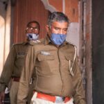 Indian policemen wearing masks in Jaipur, India during the pandemic.